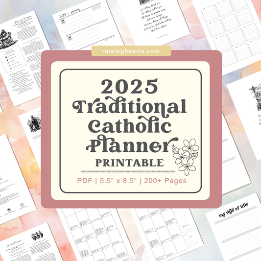 2025 Traditional Catholic Planner - Half Letter Size Printable PDF