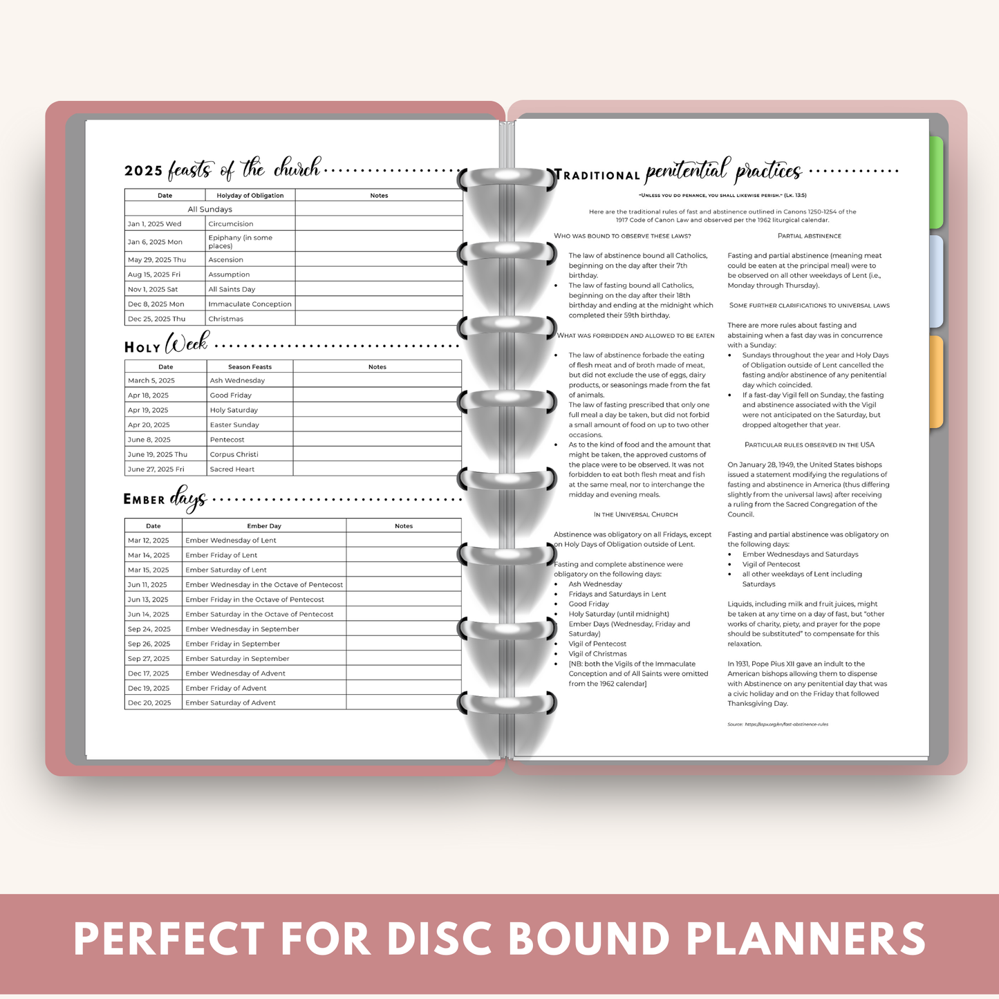 2025 Traditional Catholic Planner - Half Letter Size Printable PDF