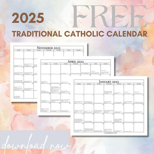 FREE Printable 2025 Traditional Catholic Calendar PDF