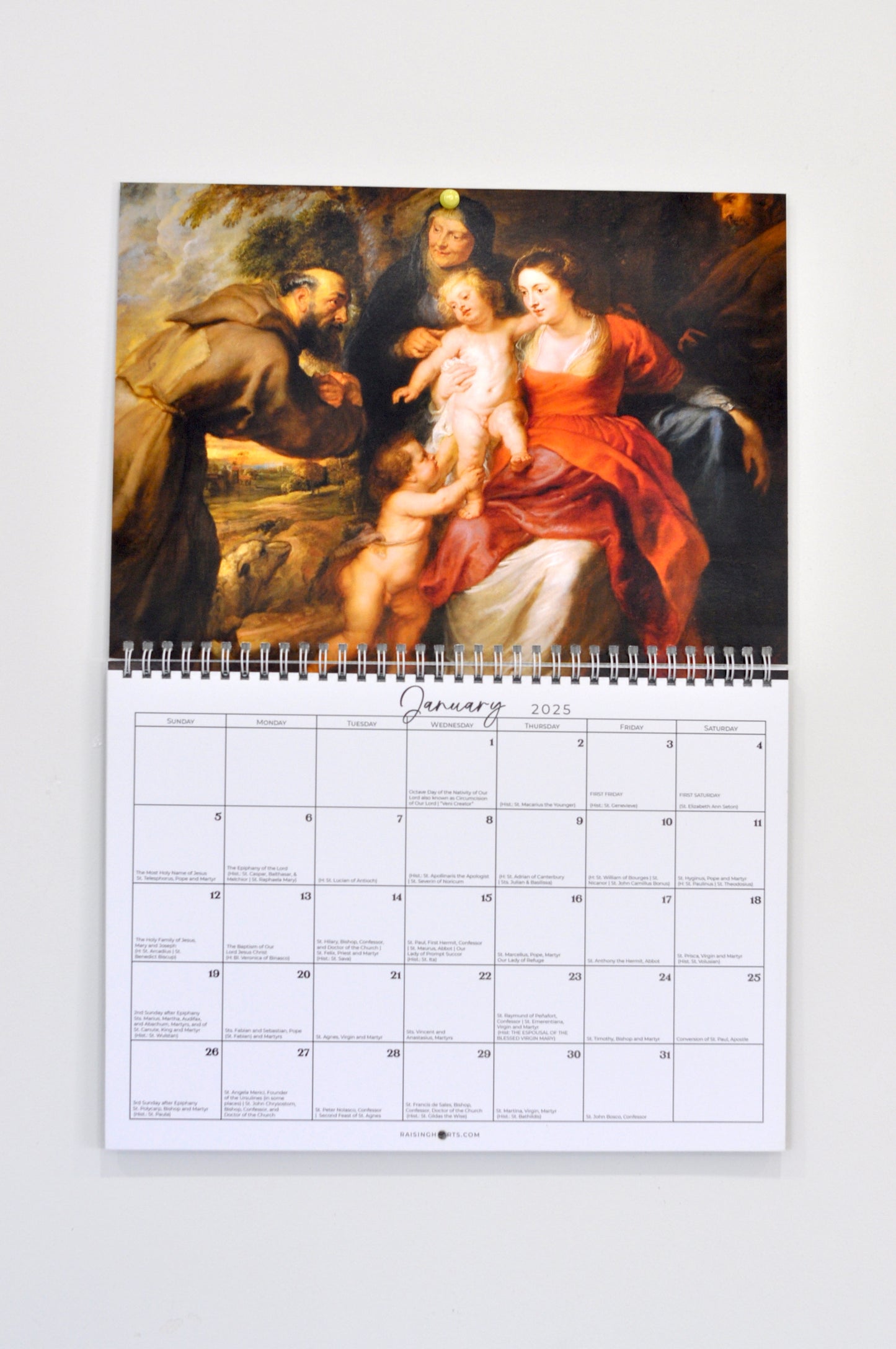 2025 Landscape Calendar – Feasts & Holy Days from the 1962 Latin Missal with Beautiful Religious Paintings