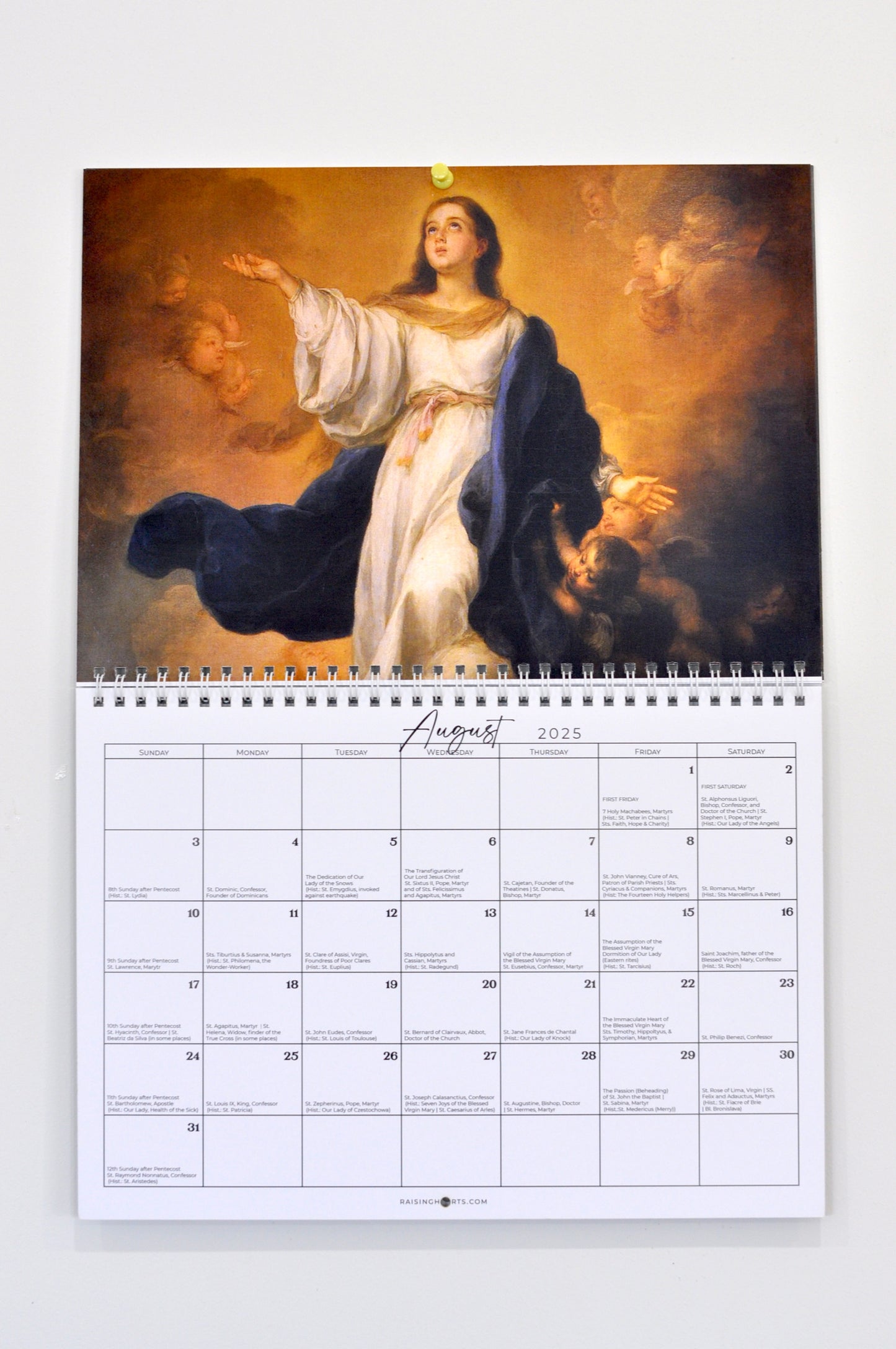 2025 Landscape Calendar – Feasts & Holy Days from the 1962 Latin Missal with Beautiful Religious Paintings