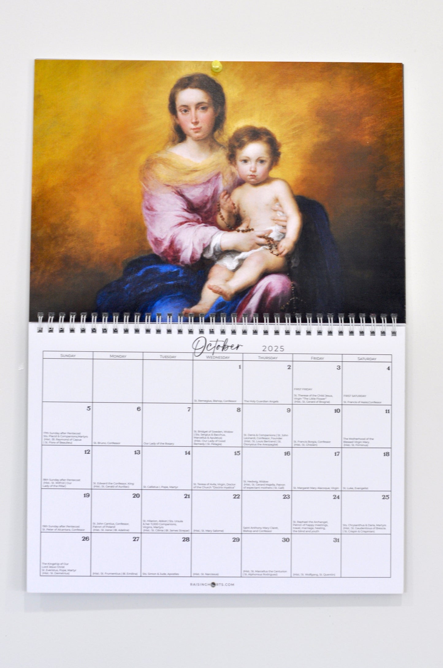 2025 Landscape Calendar – Feasts & Holy Days from the 1962 Latin Missal with Beautiful Religious Paintings