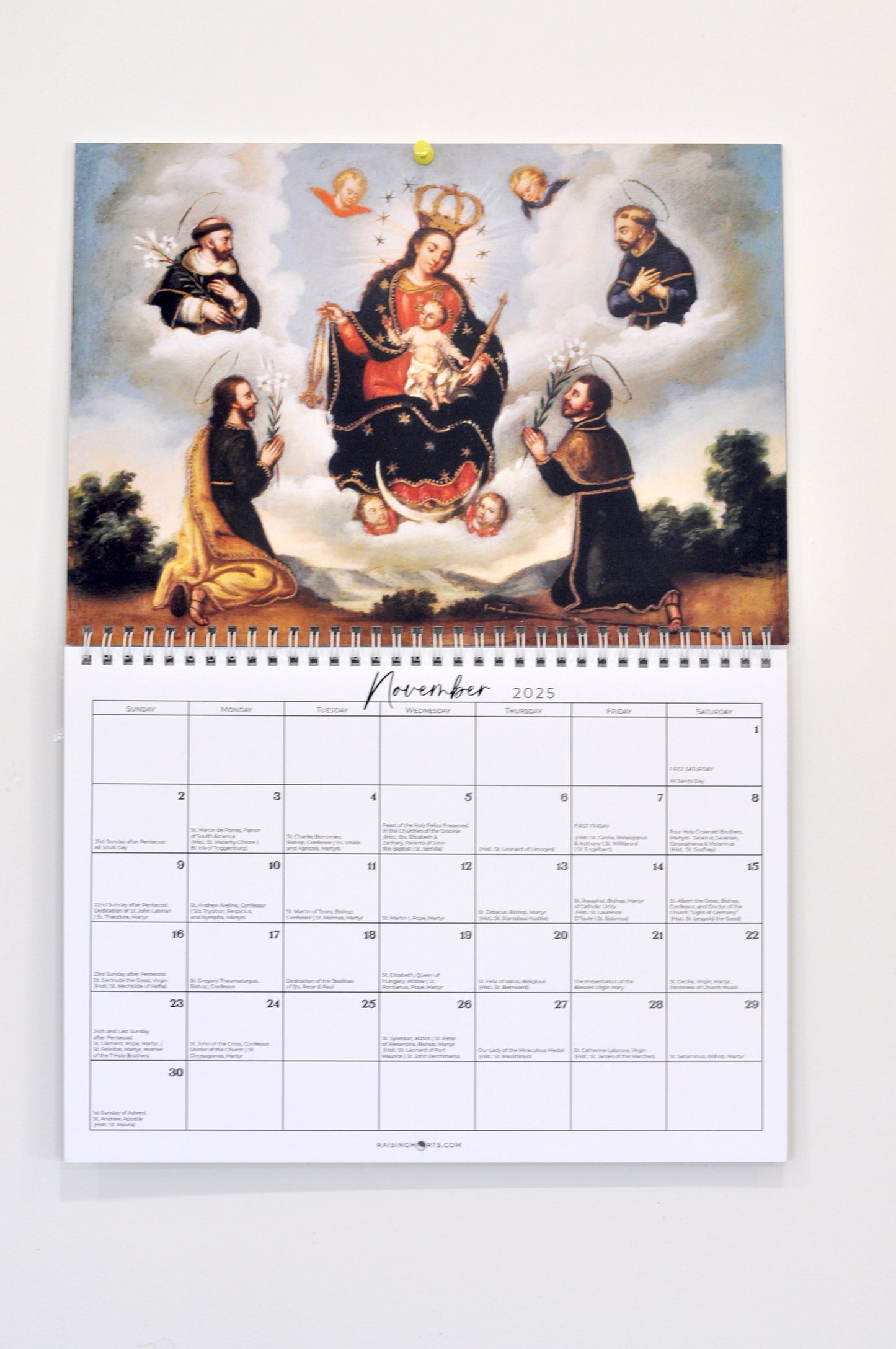 2025 Landscape Calendar – Feasts & Holy Days from the 1962 Latin Missal with Beautiful Religious Paintings