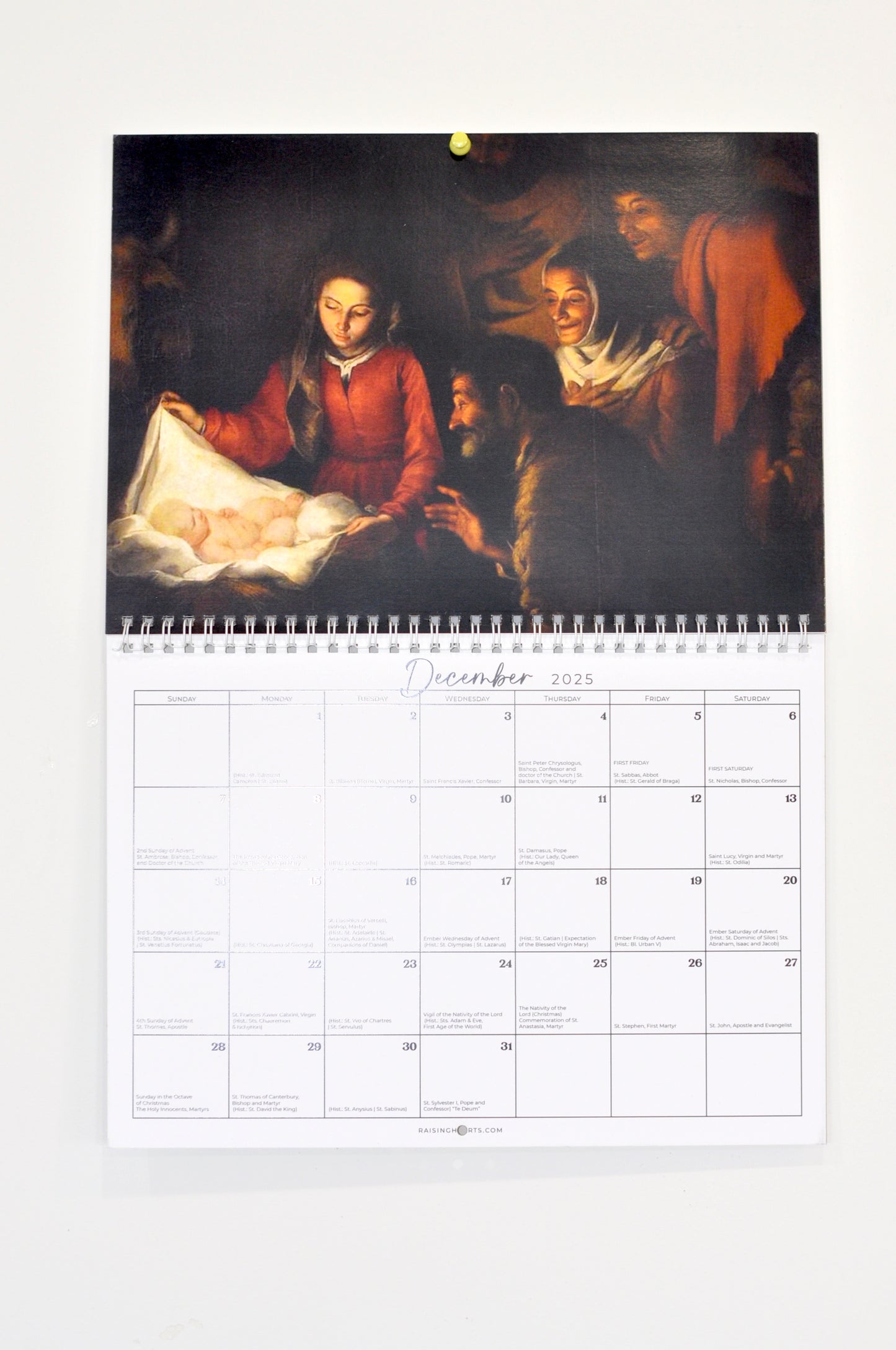 2025 Landscape Calendar – Feasts & Holy Days from the 1962 Latin Missal with Beautiful Religious Paintings